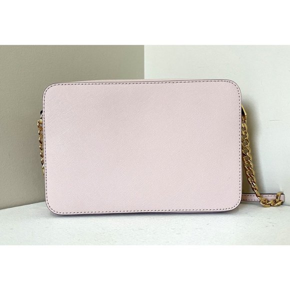 New Michael Kors Jet Set Item Large Zip Chain Crossbody Bag Powder Blush - Picture 6 of 6